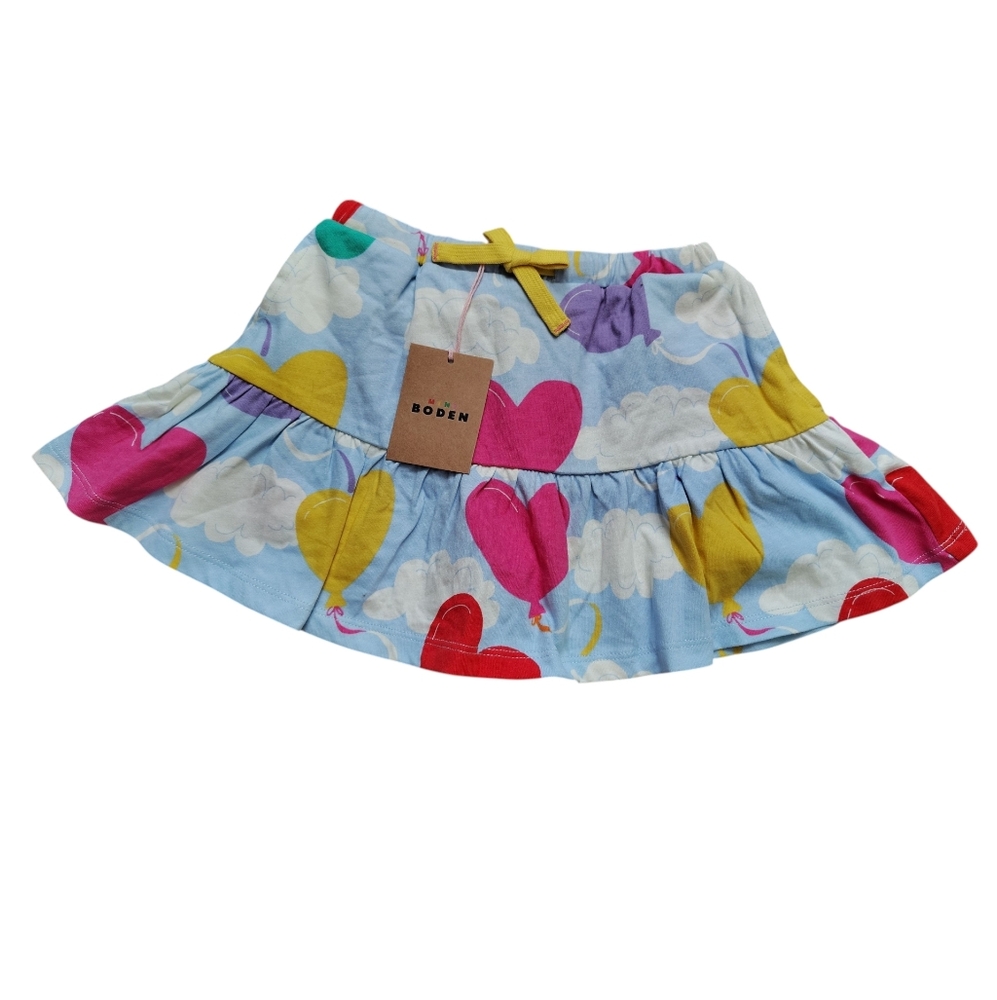 Mini Boden Girls Heart Print Skirt/Skort With Pockets